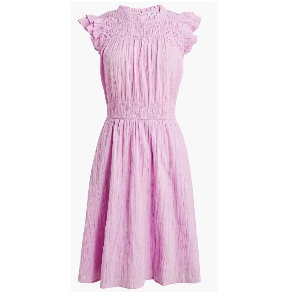 J.Crew purple gauze crinkle flutter sleeve dress small